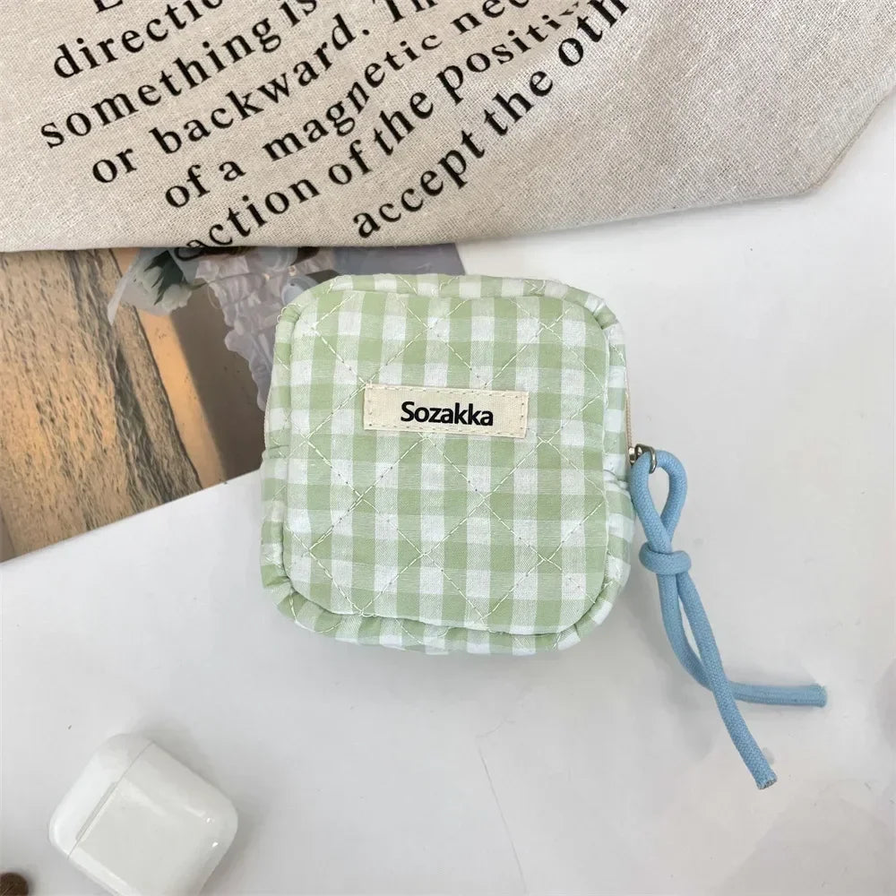 Women Small Cosmetic Bag Zipper Girls Mini Sanitary Napkins Makeup Lipstick Bags Travel Earphone Coin Organizer Pouch Bags