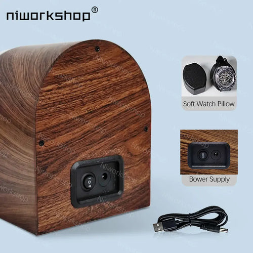 1pc Niworkshop Automatic Watch Winder, 2 Slots Watch Storage Case with Quiet Motor, Soft Pillows for Men's And Women's Watches