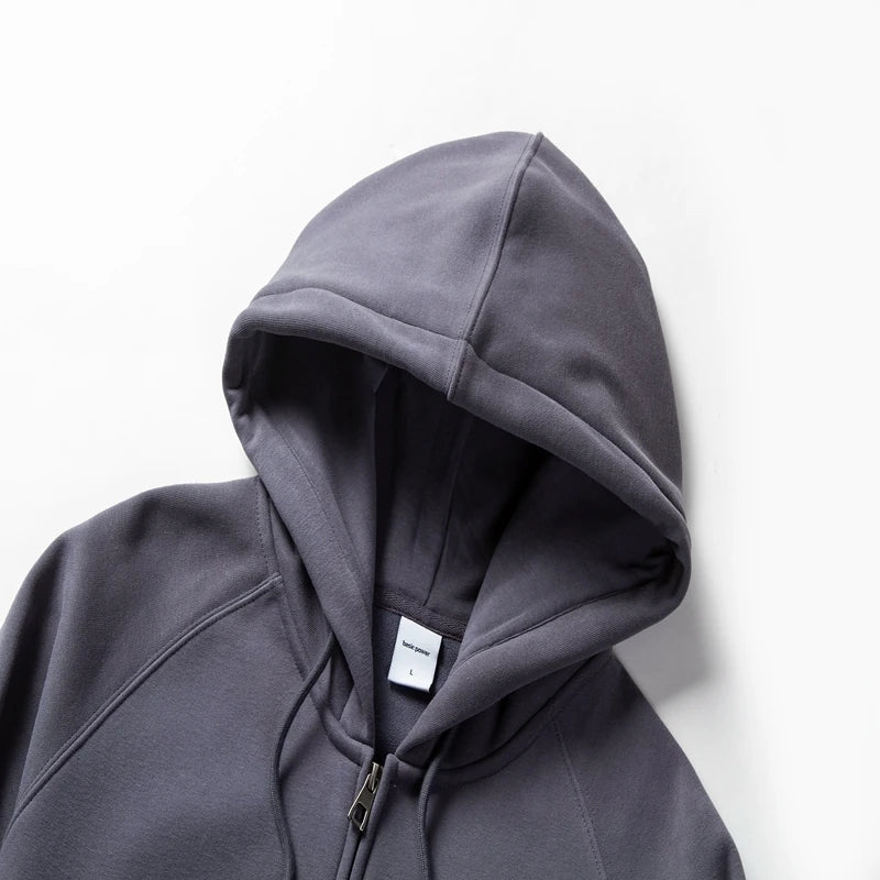 Solid Color Hoodie Men Fashion Zip Up Long Sleeve Oversized Jacket Coat Harajuku Gothic Hooded Sweatshirt Y2K Teen BP13813