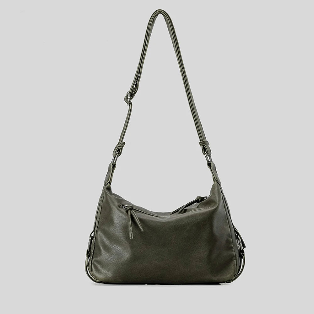Annmouler Designer Women Shouler Bag Large Capacity Crossbody Bag Casual Soft Pu Leather Messenger Bag Multi-pocket Purses