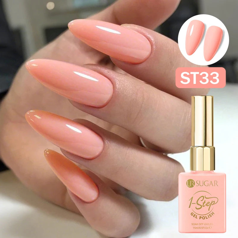 UR SUGAR 15ml 1 Step Gel Polish  Nail Art Manicure 3 IN 1 Gel Soak Off LED UV Gel Nail Varnishes No Need base top gel