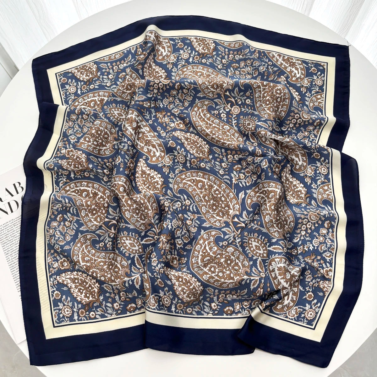Luxury Design 70cm Satin Square Print Scarf Women Scarves Bandana Hijab Neckerchief Shawl Kerchief Hair Band Foulard Lady