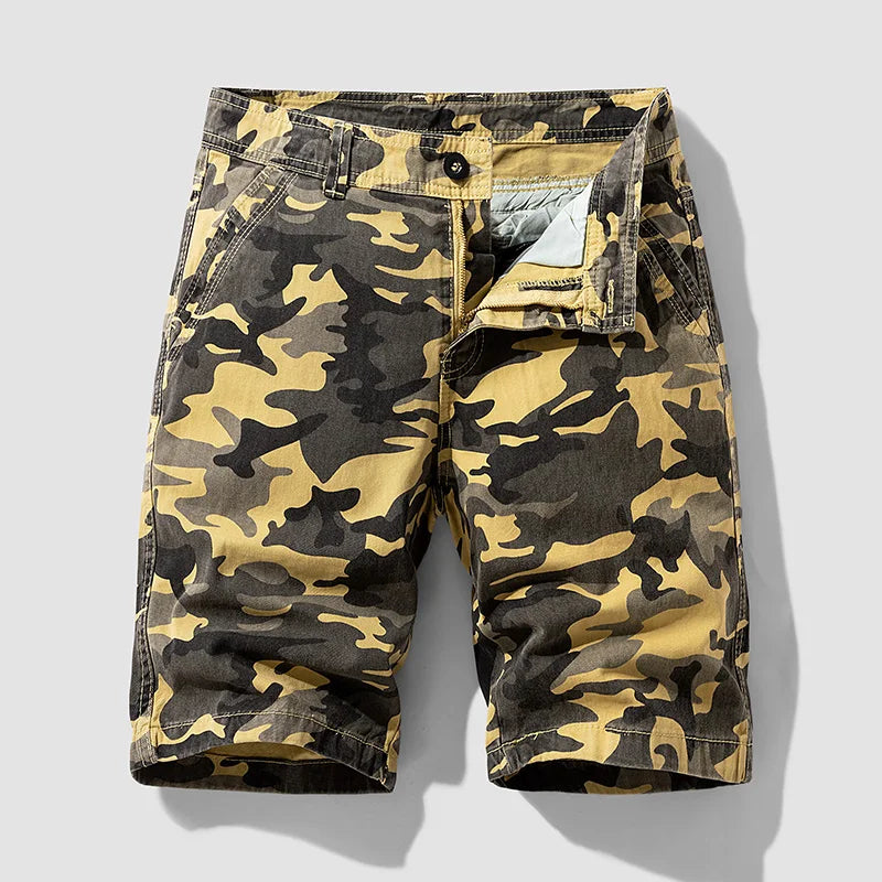 Summer Men Cotton Camouflage Shorts Man Bermuda Cargo Tactic Classic Shorts Men Multi Pocket Fashion Outwear Short Pants Trouser