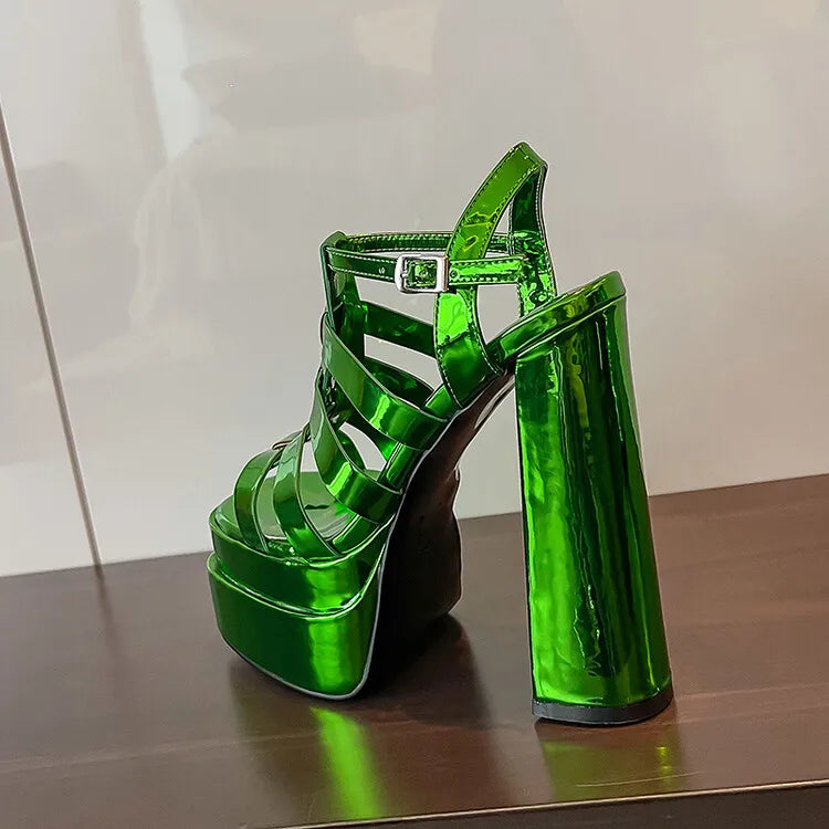 2024 Ladies High Heels Double Waterproof Platform Sandals for Women Luxury Brand Designer Summer Party Chunky Pumps and Shoes
