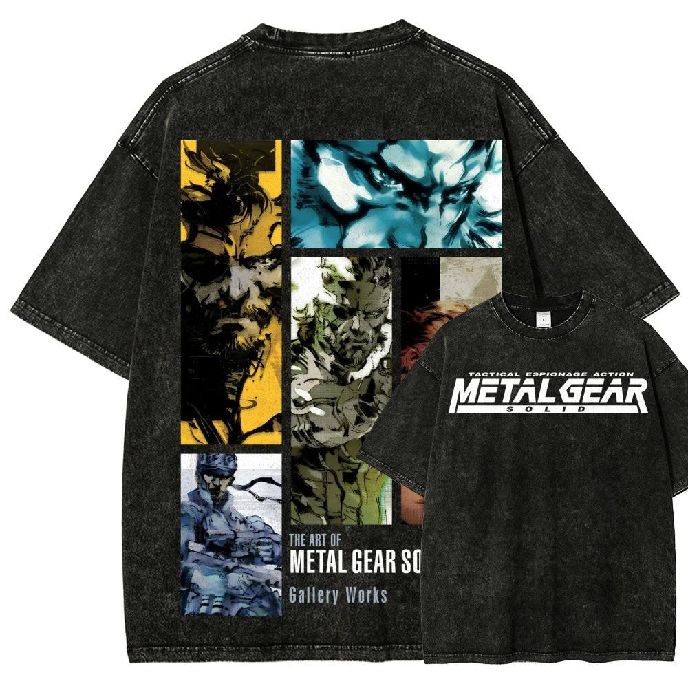 Metal Gear Solid 2 Sons of Liberty Washed T-shirt Oversized Unisex Year round clothing personality Clothes Streetwear Trendy tee