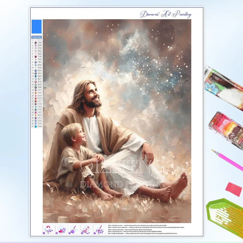 Jesus Christ Diamond Art Painting Christian Jesus Portrait Full Diamond Mosaic Embroidery DIY Home Decor Gift New Arrivals
