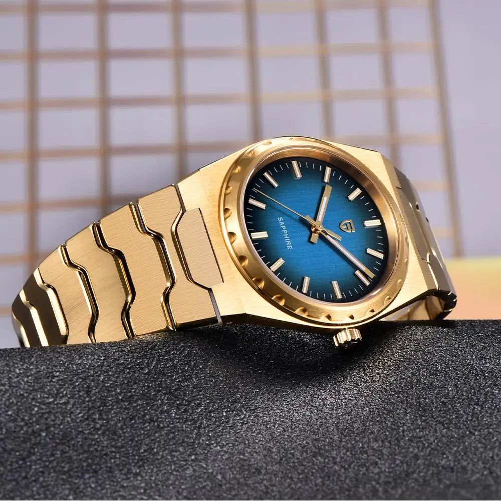 2025 V2 PAGANI DESIGN 222 men's Quartz Watch VJ21 37MM Sapphire Stainless steel Waterproof luminous Watches for men PDYS020