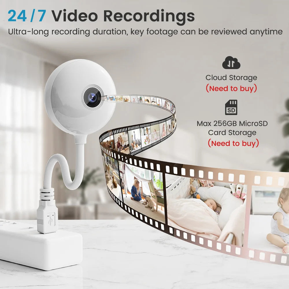 Tuya Smart USB Light Bulb Mini Wifi Camera Indoor 2K 5MP Security Camera for Baby Monitor Auto Tracking Wireless IP Surveillance