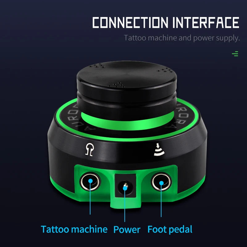 Professional Mini AURORA LCD Tattoo Power Supply With Adaptor for Coil & Rotary Tattoo Gun Machines