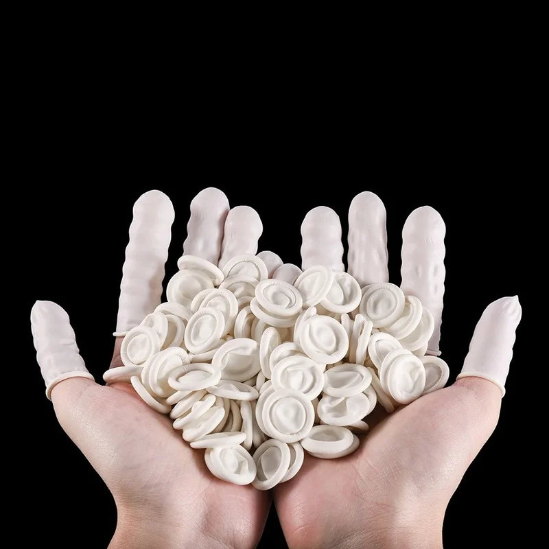 30/50/100pcs Disposable Latex Rubber Finger Cots Sets Fingertips Protector Gloves For Phone Watch Repair Tool Rubber Finger Cots