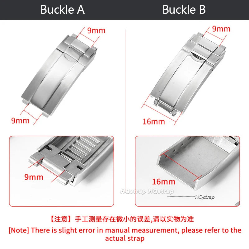9x9mm Watch Buckle for Rolex DAYTONA SUBMARINER GMT Watch Band Clasp Stainless Steel Fine-tuning Pull Button 9X16mm Buckles