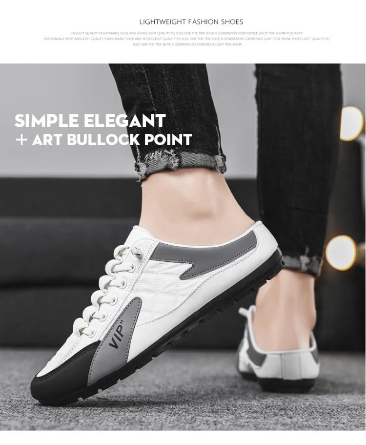 Half Slippers for Men Trendy Men's Flat Bottom Casual Shoes Soft Sole Support Shoes Men's Sneakers Zapatos De Hombre 2024