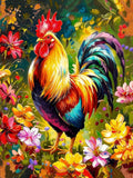 Huacan New Arrivals 2026 Diamond Painting Rooster Flower Diamond Mosaic Animal Complete Kit Craft kit