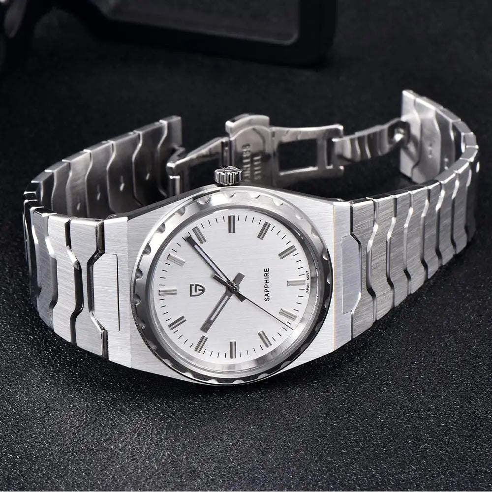 2025 V2 PAGANI DESIGN 222 men's Quartz Watch VJ21 37MM Sapphire Stainless steel Waterproof luminous Watches for men PDYS020