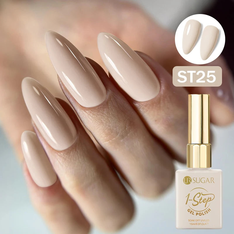 UR SUGAR 15ml 1 Step Gel Polish  Nail Art Manicure 3 IN 1 Gel Soak Off LED UV Gel Nail Varnishes No Need base top gel