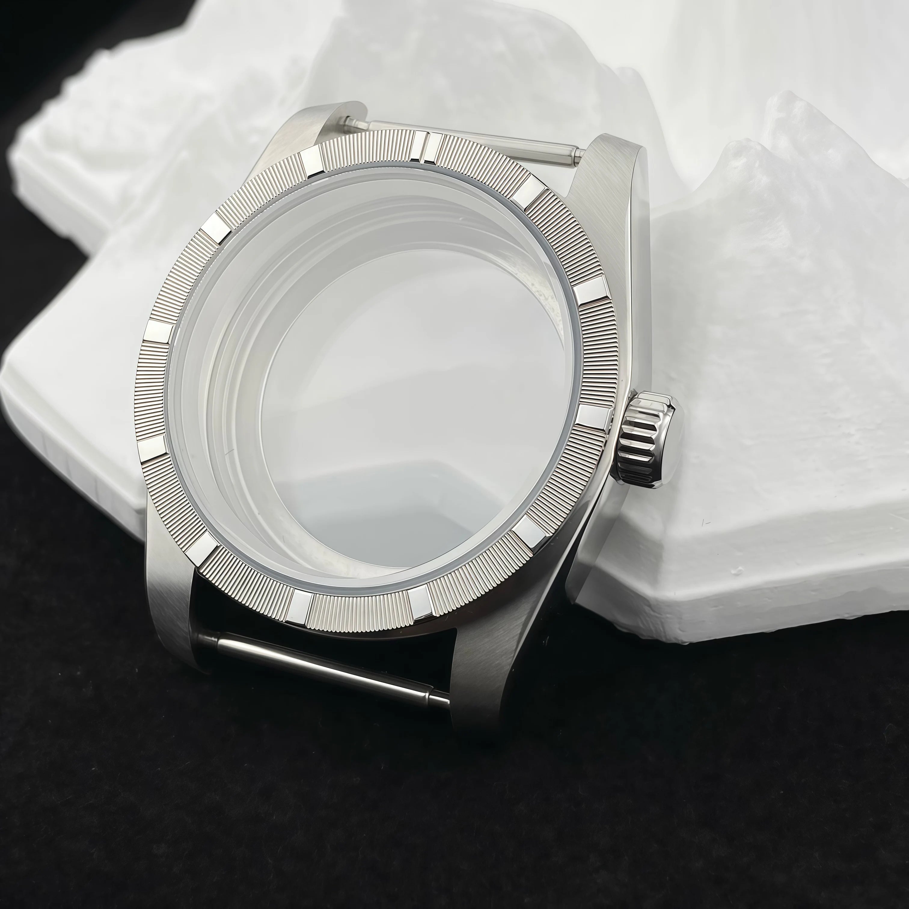 NH35 New Arrivals 36mm watch case Engine Turned BEZEL For AK Parts Replacemet NH35/36 Movement Modification Parts 28.5mm Dial