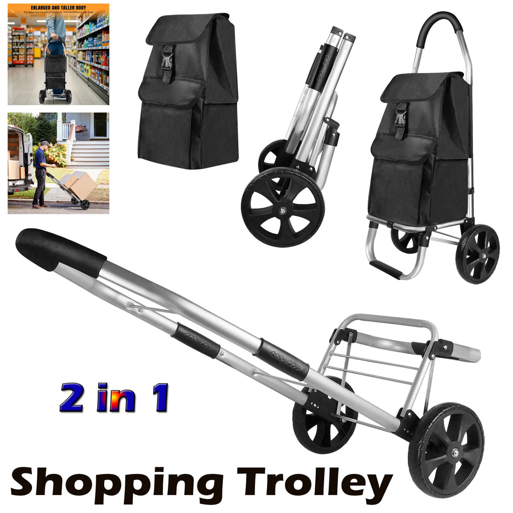 Shopping Cart Large Lightweight Folding Trolley Waterproof Bag 2 Wheel Large ,Lightweight, Foldable