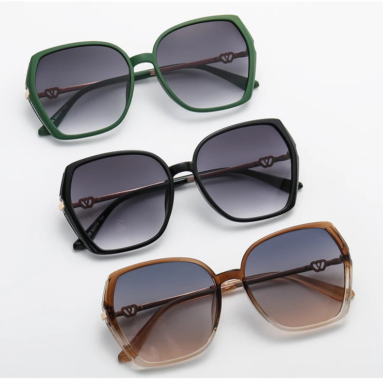 Fashion Large Frame Square Sunglasses Women Trendy Style Sun Glasses For Lady Shades Gradient Oculos UV400 Streetwear Eyewear