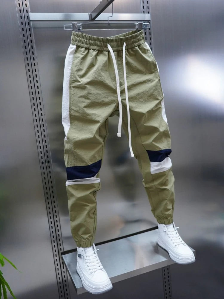 Splicing Color Summer Thin Slim Fit Men's Casual Harem Pants Classic Fashion Clothing Aesthetic Designer Original Male Trousers