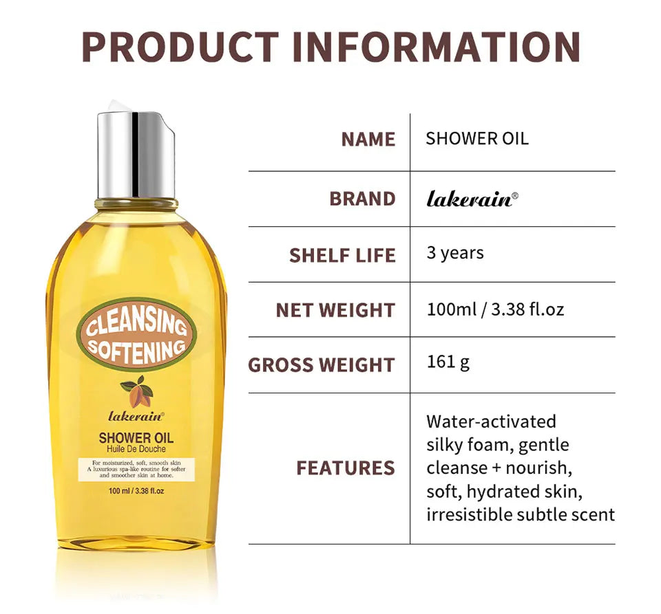 2-in-1 Bath Oil Body Cleaning Moisturizing Skin Dirt Remover Smooth Shower Gentle Cleanses Nourishes Oils For Bath Daily Care