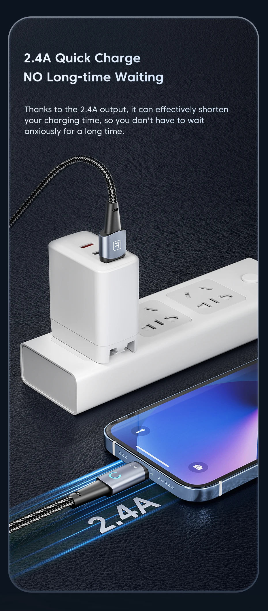 Toocki USB to Lighting or Type C Cable for iPhone 14 13 12 Pro Max 8 7 plus Led Charger USB C Cable Fast Charging Cable 1m 2m