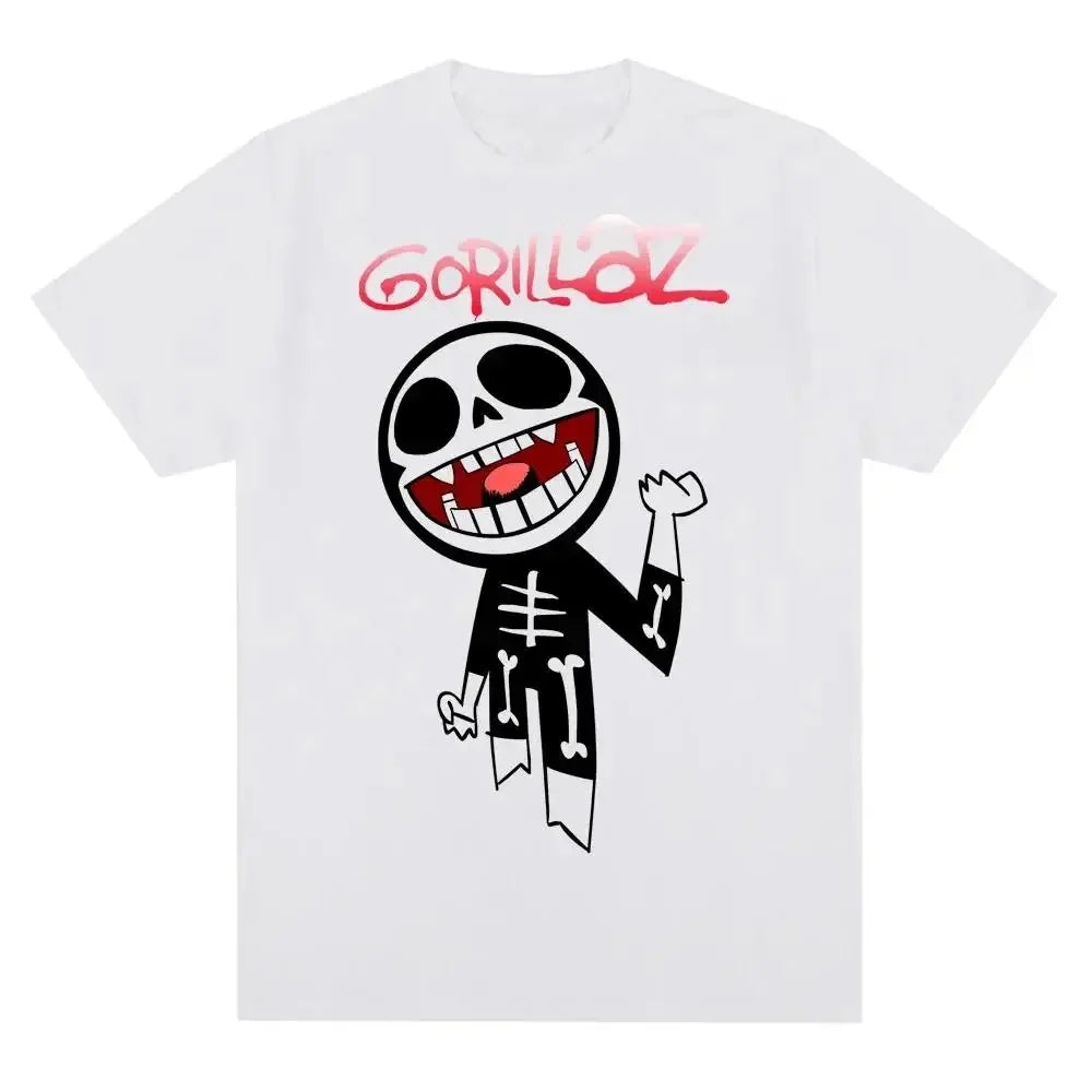 Music Band Gorillazs Punk Rock Print T Shirt 90s Casual Fashion Short Sleeve T Shirt Unisex Harajuku Kawaii T-shirt Y2K Clothing