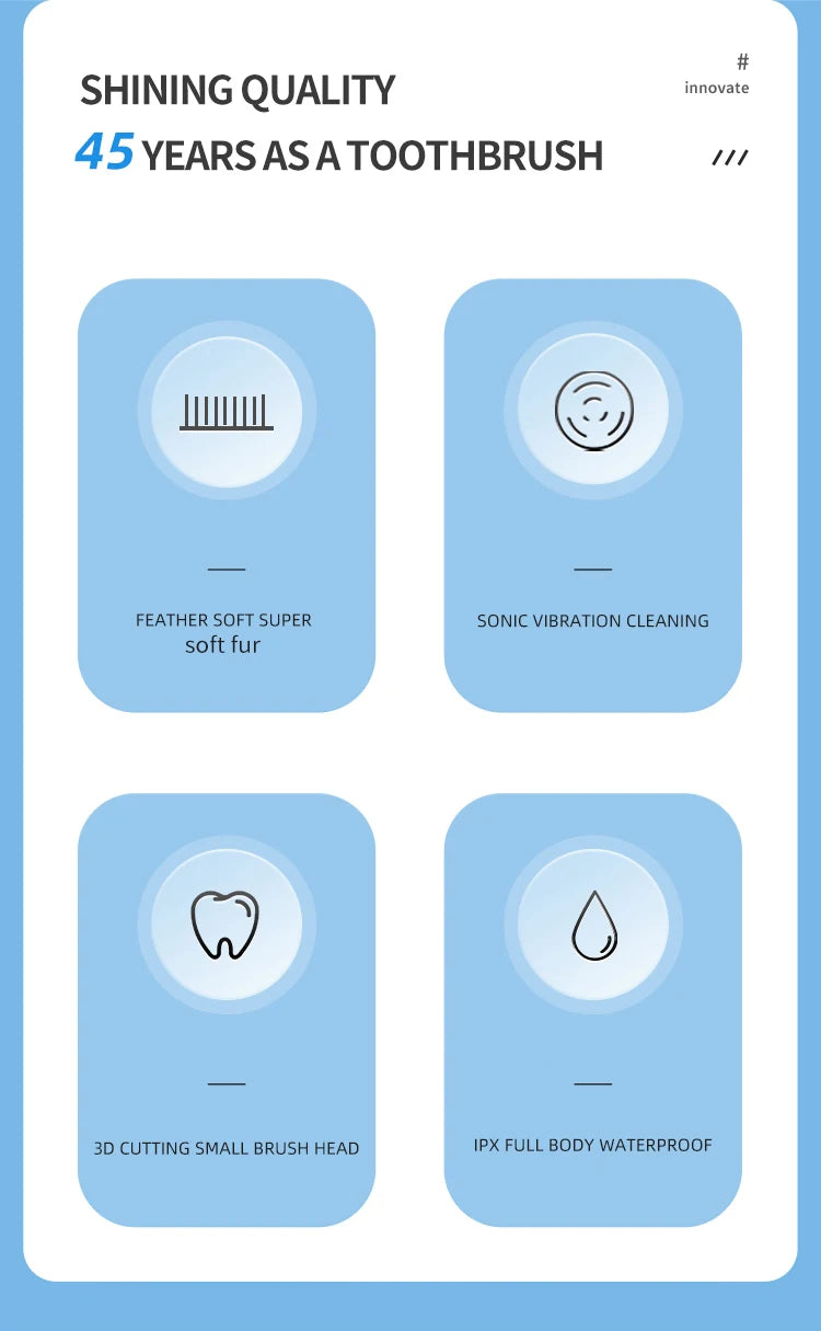 Sonic Electric Toothbrush for Men and Women Adult Household Non Rechargeable Soft Hair IPX6 Waterproof