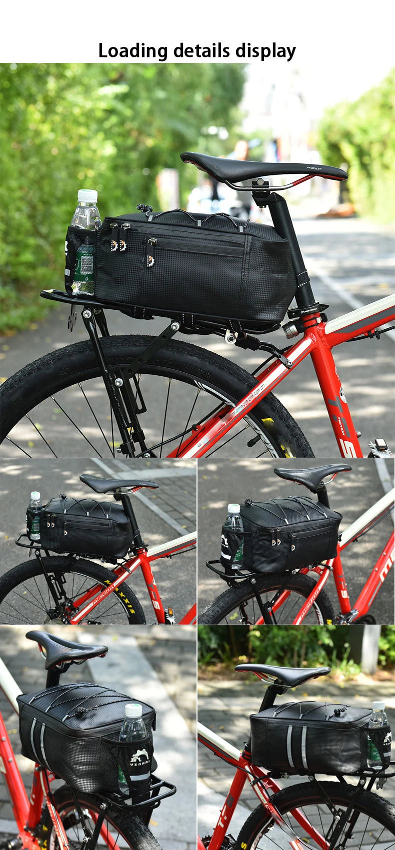 Bicycle Piggyback Bag Rear Seat Bag Storage Storage Box Bicycle Rear Shelf Pannier Bag Waterproof Bag Riding Supplies Equipment