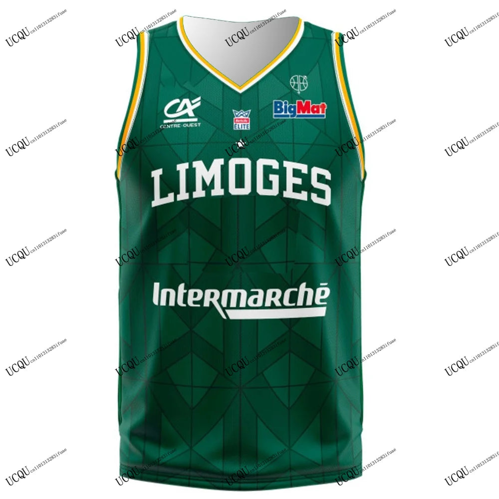 2025-26 New Arrivals Basketball Jerseys Limoges CSP LNB Home Away Casual Sports 3D Printed T-Shirts France Adult KID Vest