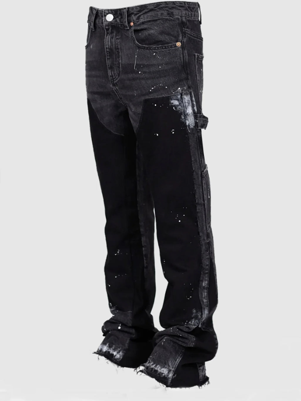 2025 New Fashionable high street brand men's jeans loose straight leg casual pants American retro micro trumpet starry sky jeans