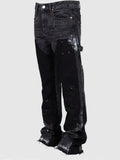 2025 New Fashionable high street brand men's jeans loose straight leg casual pants American retro micro trumpet starry sky jeans
