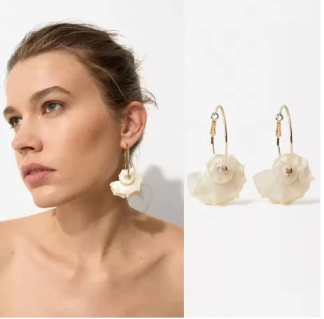 New Trendy Jewelry Summer Earrings For Women Sea World Shell Star Pendant Hoop Earrings Set Birthday Gift For Mother Kids