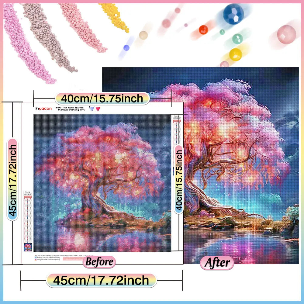Frameless, Full Diamond Painting Tree New Arrivals 2024 Diamond Mosaic Landscape Rhinestone Pictures Craft Kit