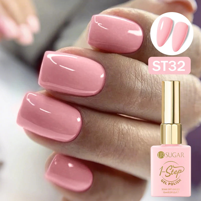 UR SUGAR 15ml 1 Step Gel Polish  Nail Art Manicure 3 IN 1 Gel Soak Off LED UV Gel Nail Varnishes No Need base top gel