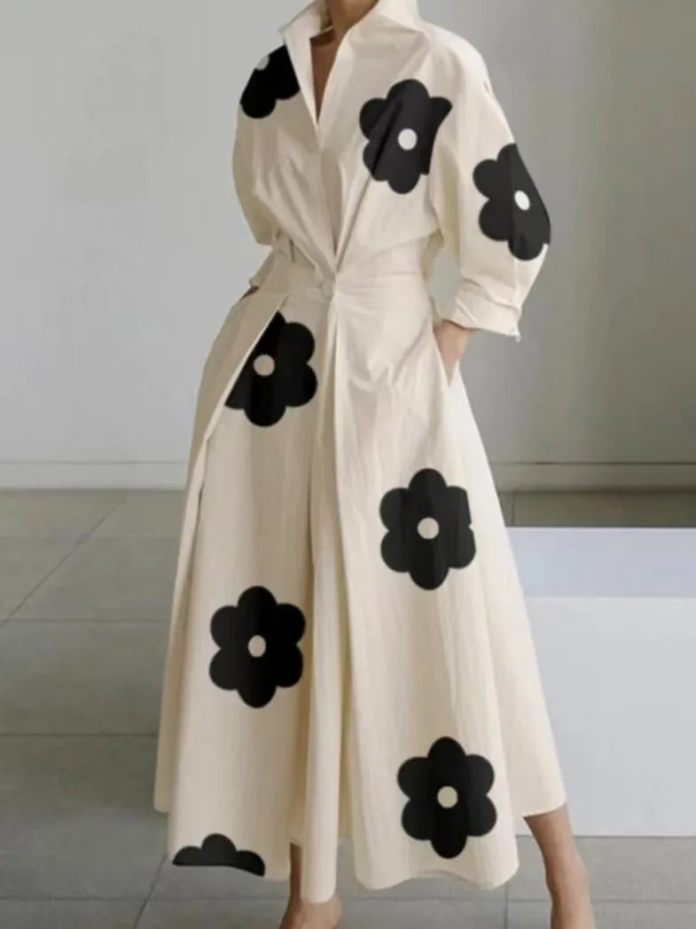 Women's Summer Dress Plus Size Commuter Polo Neck Loose Fit New Elegant Trendy Minimalist Fashionable Niche Versatile Casual Fit