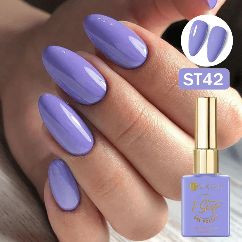 UR SUGAR 15ml 1 Step Gel Polish  Nail Art Manicure 3 IN 1 Gel Soak Off LED UV Gel Nail Varnishes No Need base top gel