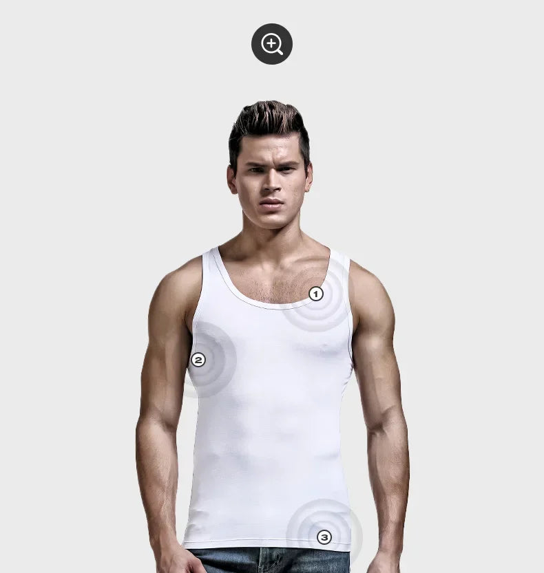 5PCS Men's summer trendy slim-fit hurdling style, modal, wearing a white undershirt underneath, men's tight-fitting