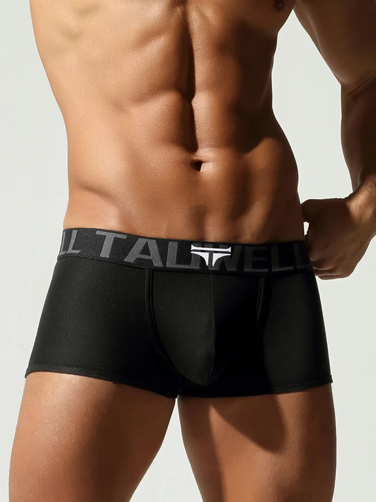 TAUWELL Mens Boxers Sexy Low-waist Underwear New Arrivals U Convex Pouch Button Underpants Boxershorts Male Panties Boxer