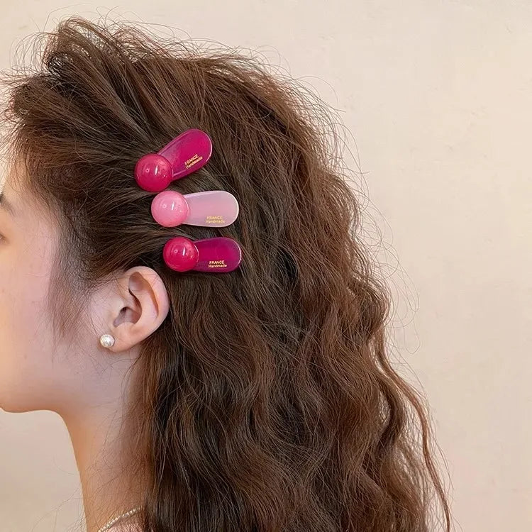 2pcs/set Mini Hair Clips for Women Sweet 3.5cm Bangs Edge Clip Cute Acetate Duckbill Girl New Arrivals Headwear Hair Accessories