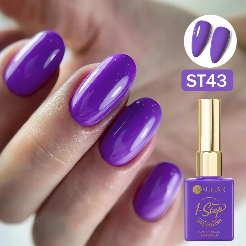 UR SUGAR 15ml 1 Step Gel Polish  Nail Art Manicure 3 IN 1 Gel Soak Off LED UV Gel Nail Varnishes No Need base top gel