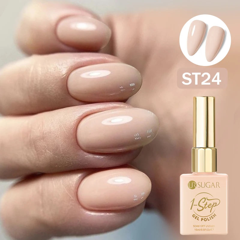 UR SUGAR 15ml 1 Step Gel Polish  Nail Art Manicure 3 IN 1 Gel Soak Off LED UV Gel Nail Varnishes No Need base top gel