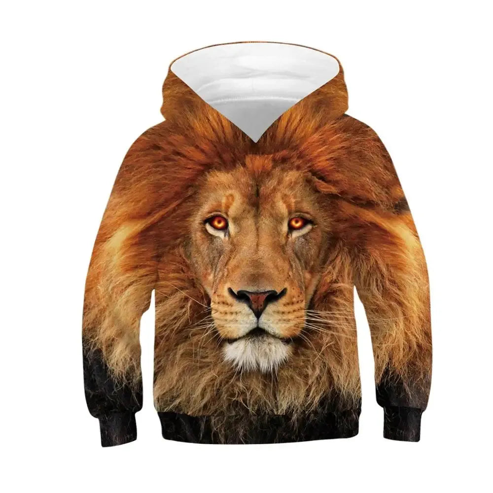 Children's Hoodie Fashionable Spring and Autumn Cartoon Print Animal Outdoor Hoodies for Kids Children Boys Clothes Sweatshirts