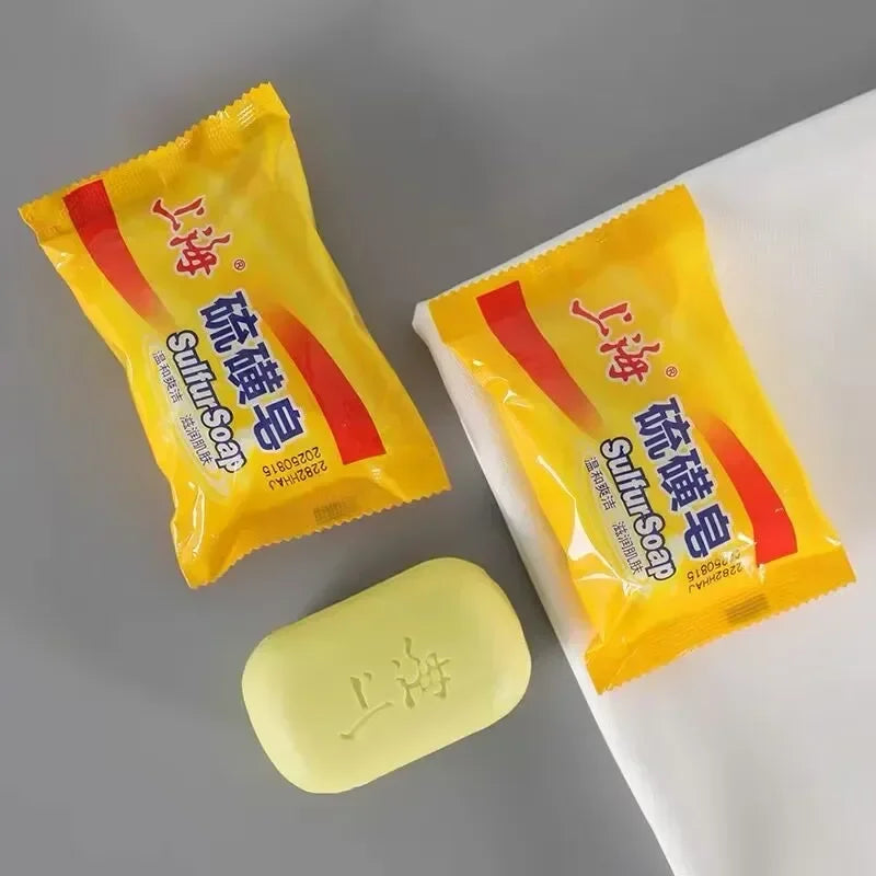 3/5Pcs Shanghai Sulfur Soap Traditional Chinese Skin Care Oil-Control Acne Cover Cleanser For Healthy Glowing Skin