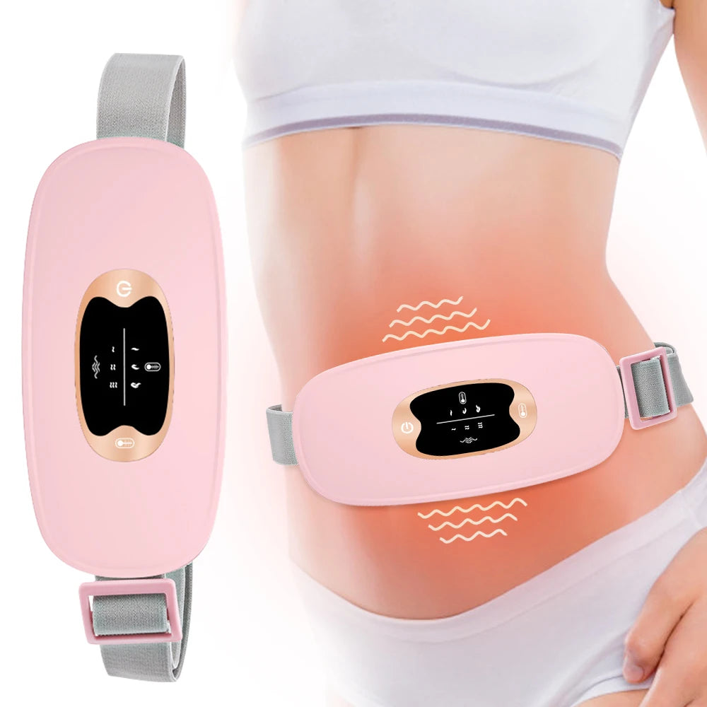 Women Menstrual Heating Pads Effective Hot Compress Period Relief Belt Rechargeable Heated Waist Massager Gifts for Female