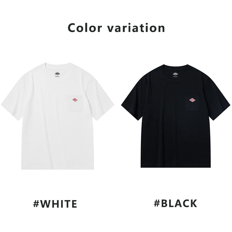 2025 Spring Summer Hot sales Fashion Men Women Pure Cotton Small Icon Embroidery T-Shirt Short Sleeve Tees Simple Solid Pocket