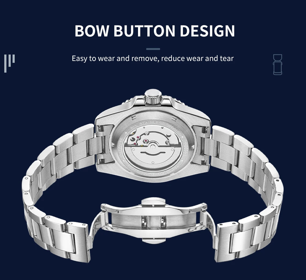 TOPHILL 41mm New Men's Watch Calendar Display Automatic Mechanical Watches Miyota 2813 Movement Sapphire Luminous Wristwatch