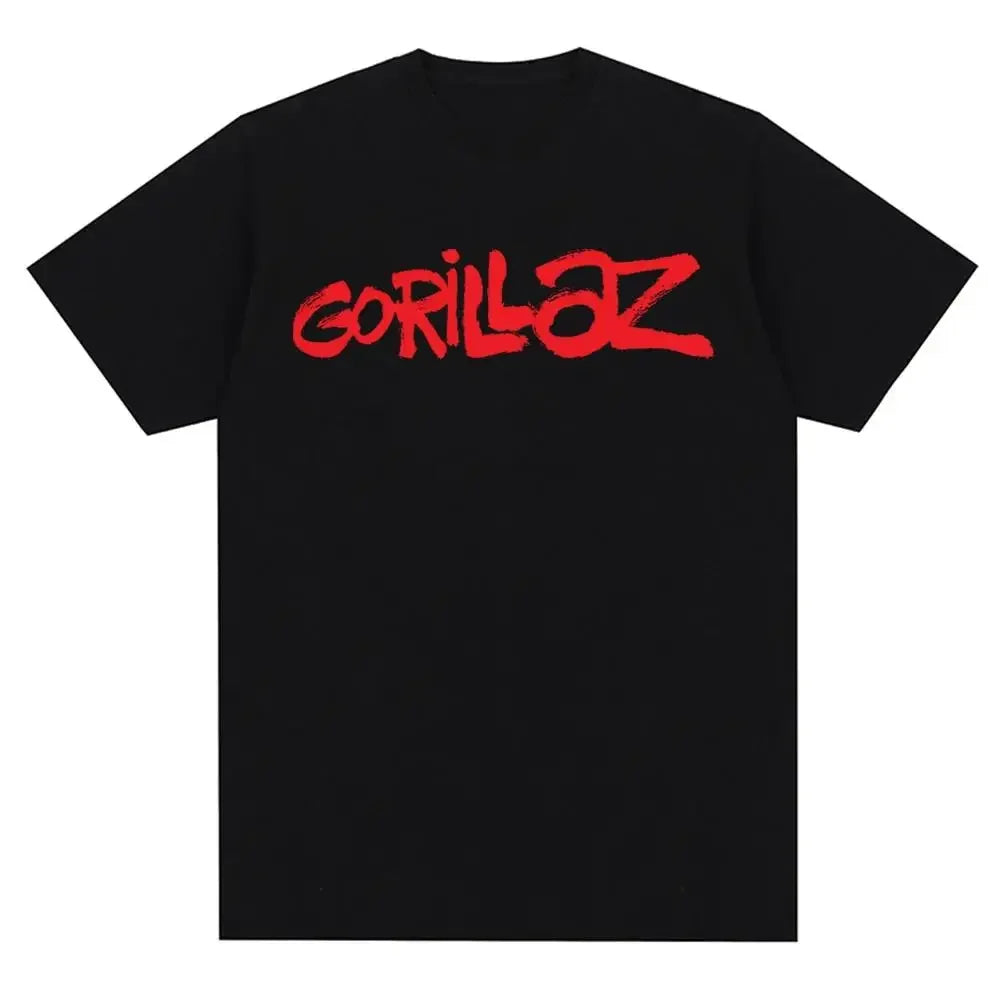 Music Band Gorillazs Punk Rock Print T Shirt 90s Casual Fashion Short Sleeve T Shirt Unisex Harajuku Kawaii T-shirt Y2K Clothing