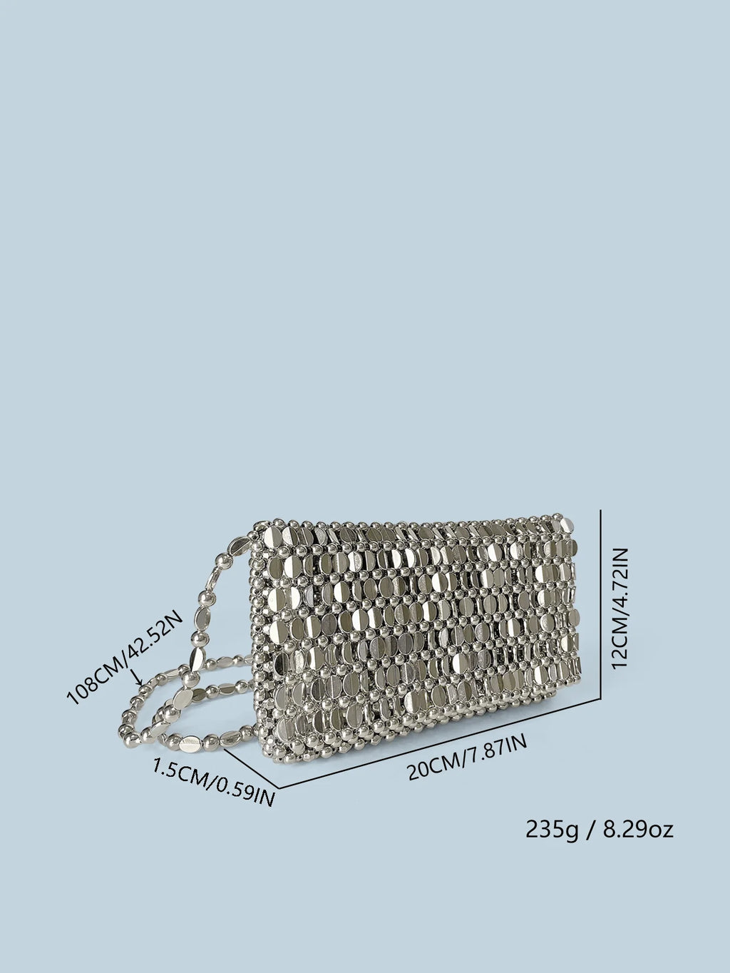 Summer New Blingbling Retro Silver Hollow Design Handmade Beaded Flip Phone Bag
