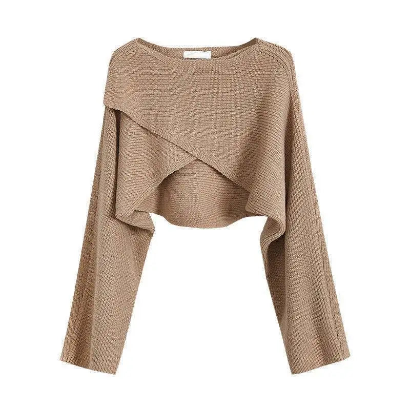 Autumn Fashion Knitted Pullover Elegant O Neck Sweater Women New Casual Solid Color Loose Long Sleeve Hem Irregular Women Top