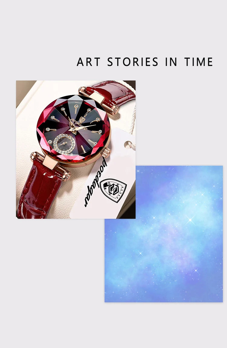 POEDAGAR Top Exquisite Elegant Watches For Women Waterproof Leather High Quality Original Woman's Watch Quartz Ladies Wristwatch
